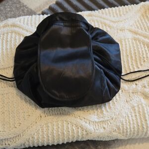 Black Satin Drawstring Pouch